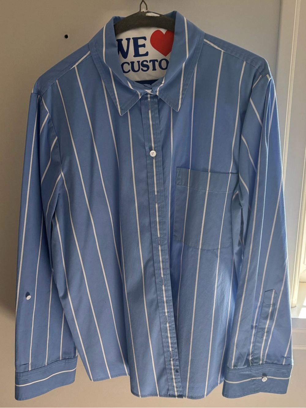 Madewell Blue and White Striped Button-Up Blouse - Picture 9 of 9